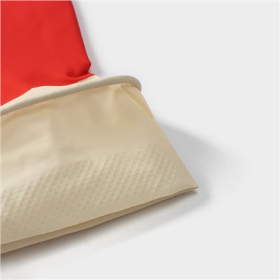 Перчатки хозяйственные плотные Доляна, латекс, размер S, 44 г, цвет красный