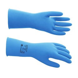 Перчатки латексные многоразовые, S, синие