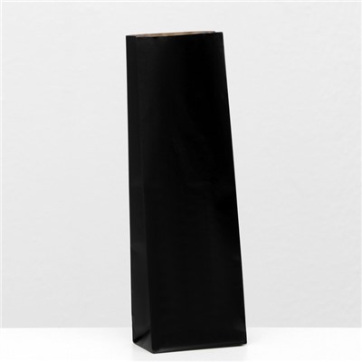 Пакет бумажный фасовочный, чёрный, трёхслойный, матовый, 7 х 4 х 21 см