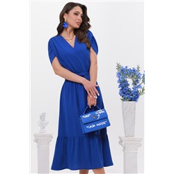 Платье синее с драпировкой