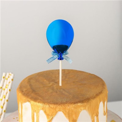 Топпер для торта «Шар», 19×5 см, цвет синий