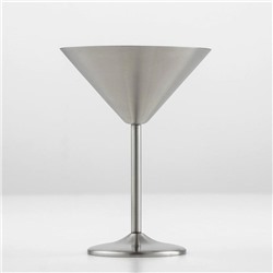 Бокал-мартинка из нержавеющей стали, 270 мл, 16×12 см, для коктейлей, матовый, цвет серебряный