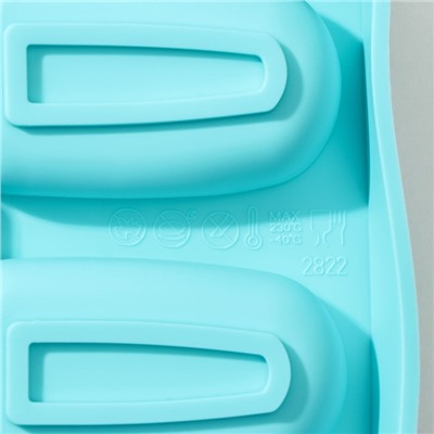 Форма для мороженого Доляна «Эскимо малое», 21,5×12,5×2 см, 4 ячейки (7×3,8 см), цвет МИКС