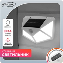 Садовый светильник на солнечной батарее, накладной, 13 × 9.5 × 5.5 см, 100 LED, свечение белое