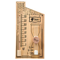 Термометр с песочными часами  для бани и сауны