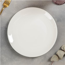 Тарелка фарфоровая обеденная White Label, d=22,5 см, цвет белый