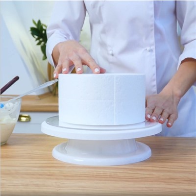 Фальшярус для торта круглый, d=16 см, h=10 см, цвет белый