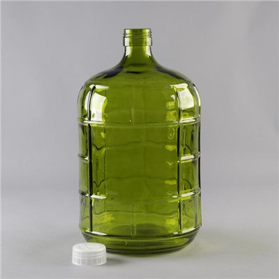 Бутыль стеклянный «GJR. Зелёный», 11,4 л, цвет зелёный