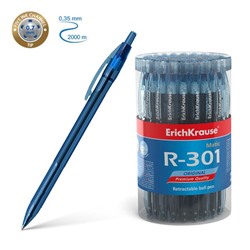 Ручка шариковая автоматическая ErichKrause R-301 Original Matic, узел 0.7 мм, чернила синие