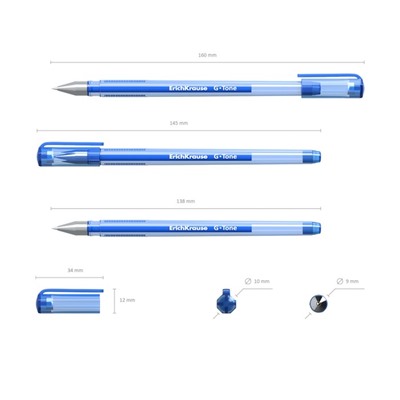 Ручка гелевая ErichKrause G-Tone, узел 0.5 мм, длина линии письма 500 метров