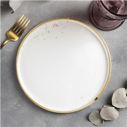 Тарелка фарфоровая с бортиком Magistro «Церера», d=20 см, цвет белый
