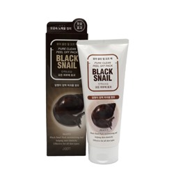 JIGOTT Black Snail Pure Clean Peel Off Pack Очищающая маска-плёнка с муцином черной улитки