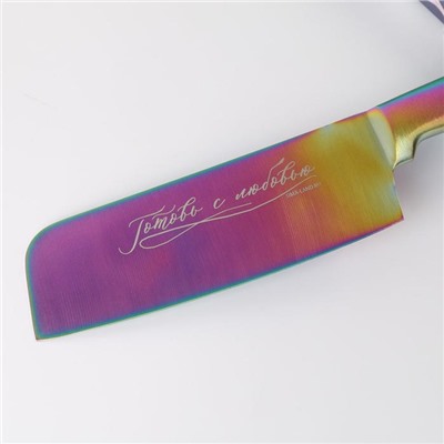 Нож с цветной гальваникой «Готовь с любовью», 28,5 х 5,2 см