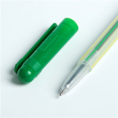 Ручка шариковая "Полоски" 0.6 мм, стержень синий, МИКС