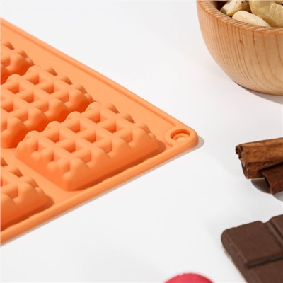 Форма для шоколада силиконовая Доляна «Вафли», 17×30×1 см, 20 ячеек, цвет МИКС