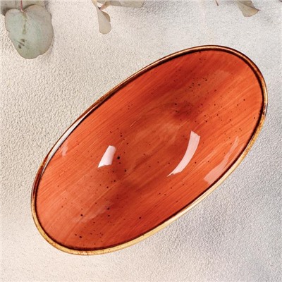 Салатник керамический «Сапфир», 14,5×8×6,5 см, цвет оранжевый