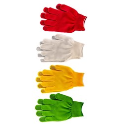 Набор: 4 пары перчаток, с ПВХ точками, размер 9, Palisad