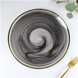Тарелка стеклянная подстановочная «Дымка», d=30,5 см, цвет серый