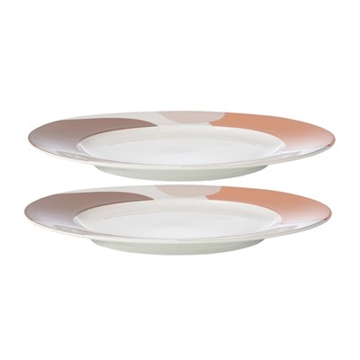 Набор тарелок с авторским принтом, цвет бежевый, 22 см