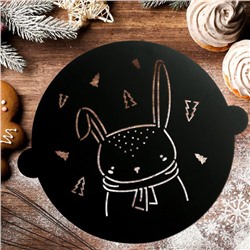 Трафарет для выпечки «Новогодний заяц», 30 × 35 см