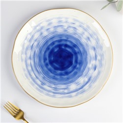 Тарелка керамическая Доляна «Космос», d=27,5 см, цвет синий