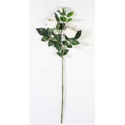 Ветка розы 3 цветка с латексным покрытием белая