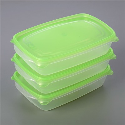 Набор контейнеров пищевых «Трио», 3 шт, 1,3 л, цвет МИКС