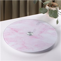 Подставка стеклянная для торта вращающаяся Доляна «Марбл розовый», d=32 см