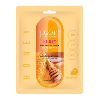Тканевая маска для лица с мёдом JIGOTT HONEY REAL AMPOULE MASK
