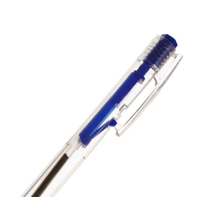 Ручка шариковая автоматическая, 0.5 мм, стержень синий, прозрачный корпус
