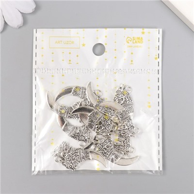 Декор для творчества металл "Клык дракона" серебро G208B831 2,9х1,3 см