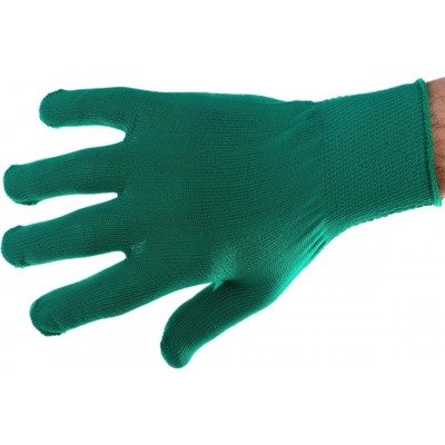 Перчатки нейлоновые, вязка класс 13, размер 9, зелёные