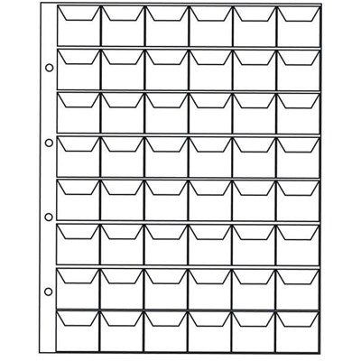 Лист для монет на 48 ячеек, формат OPTIMA (с клапанами)