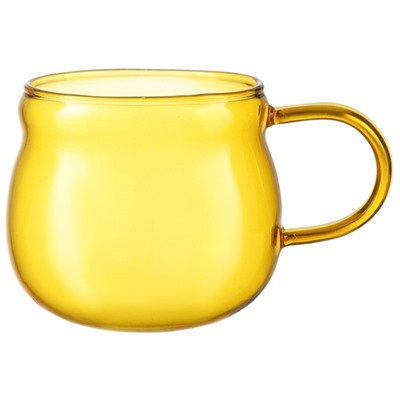 Чайник стеклянный с двумя чашками, цвет жёлтый, 1.2 л