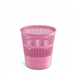 Корзина для бумаг и мусора ErichKrause Pastel, 9 литров, пластик, сетчатая, розовая