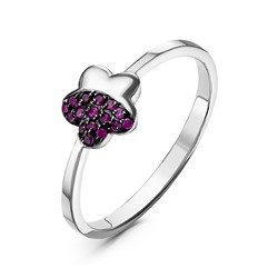 Серебряное кольцо с розовыми фианитами  - 959
