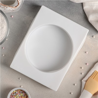 Форма для муссовых десертов и выпечки Доляна «Круг», 19×14,5 см, силикон, цвет белый