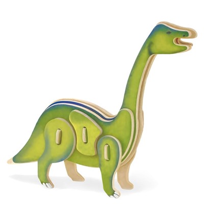 Пазл деревянный 3D. Бронтозавр
