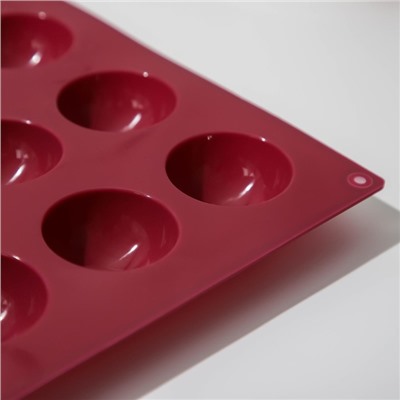 Форма силиконовая для выпечки Доляна «Шар», 29×17 см, 15 ячеек (d=4 см), цвет МИКС