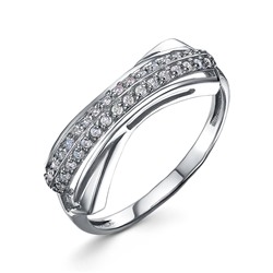 Серебряное кольцо с бесцветными фианитами - 1320