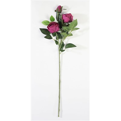 Ветка розы 3 цветка с латексным покрытием бордо