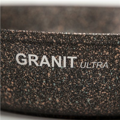 Сковорода Granit Ultra original, d=24 см, пластиковая ручка, антипригарное покрытие, цвет коричневый