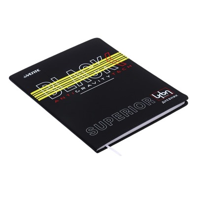 Дневник универсальный для 1-11 класса Super BLACK, интегральная обложка, искусственная кожа, шелкография, ляссе, 80 г/м2