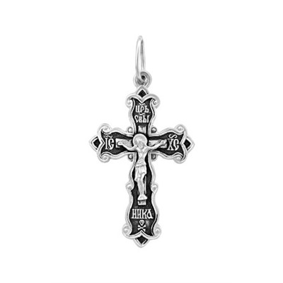 крест из серебра частично черненый штампованный