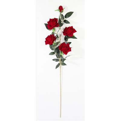 Ветка розы "Алая заря" 4 цветка 1 бутон