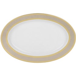 Блюдо овальное Opal, декор «Широкий кант платина, золото», 24 см