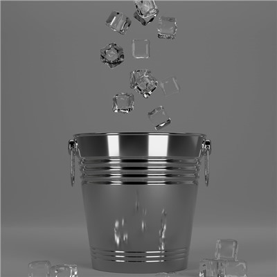 Ведро для льда из нержавеющей стали «Айс», 5 л, 22×22 см, цвет серебряный