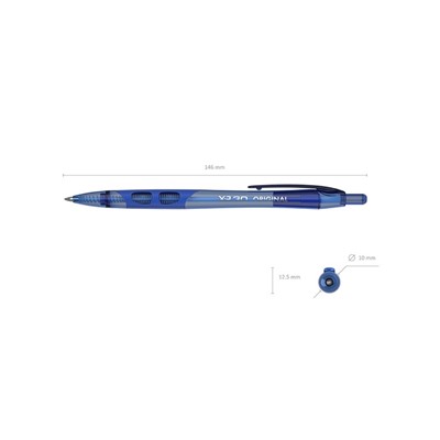 Ручка шариковая автоматическая XR-30, узел 0.7 мм, чернила синие, резиновый упор, длина линии письма 1000 метров