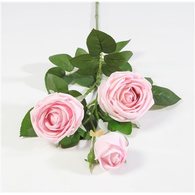 Ветка розы 3 цветка с латексным покрытием светло-розовая