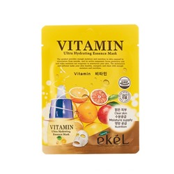 Тканевая маска для лица с витаминами EKEL Vitamin Ultra Hydrating Essence Mask